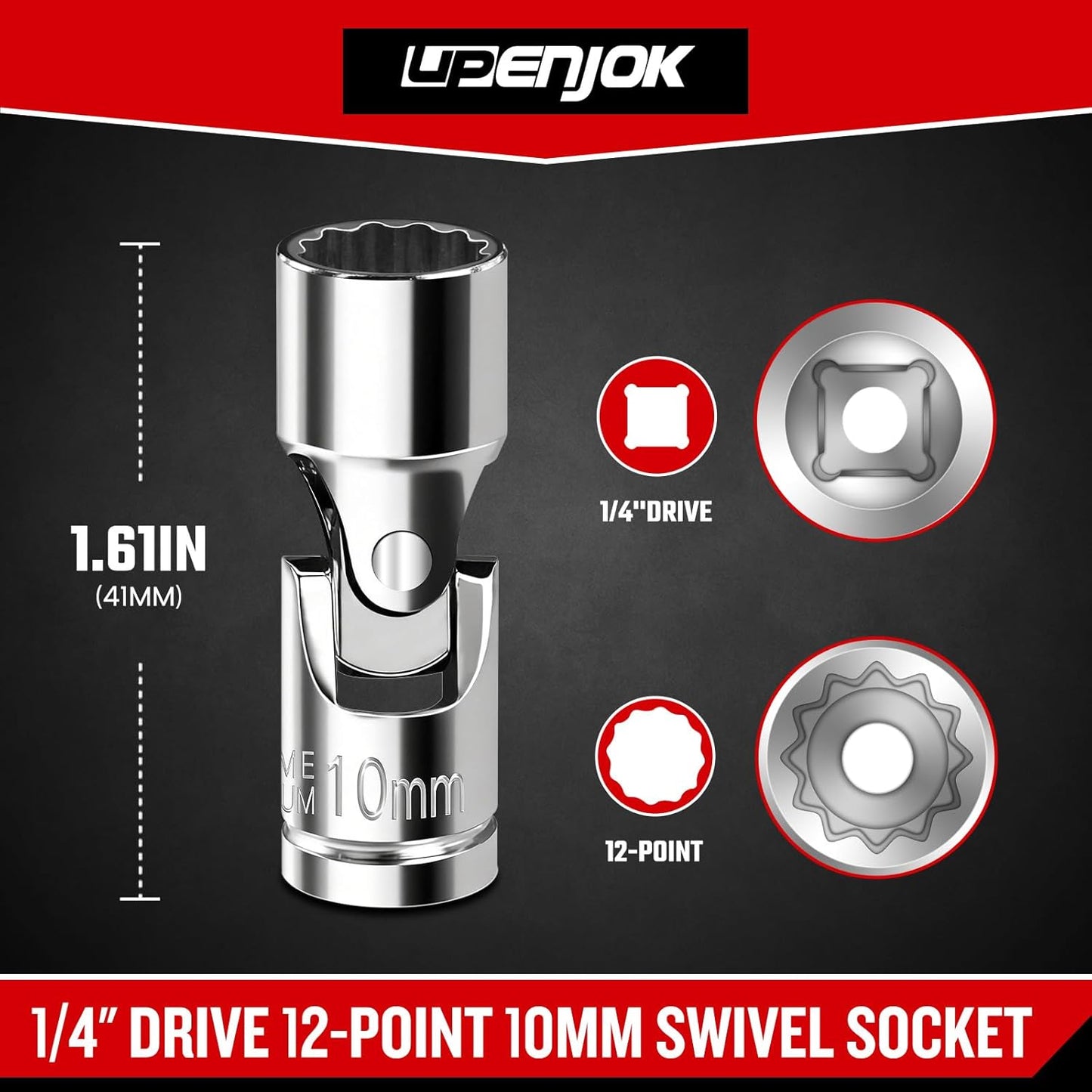 Punta Universal 1/4" 0.394pulg 12 Ptos Acero Cr-V