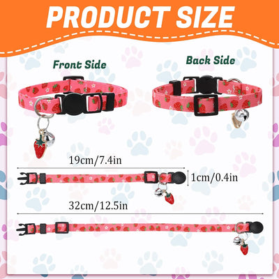 18 Collares Gato con Campanas Colgantes Frutas Ajustables
