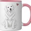 Taza Cerámica Golden Retriever Rosa/Blanco