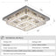 Lámpara techo LED cristal moderna 25pulg control remoto 3 colores