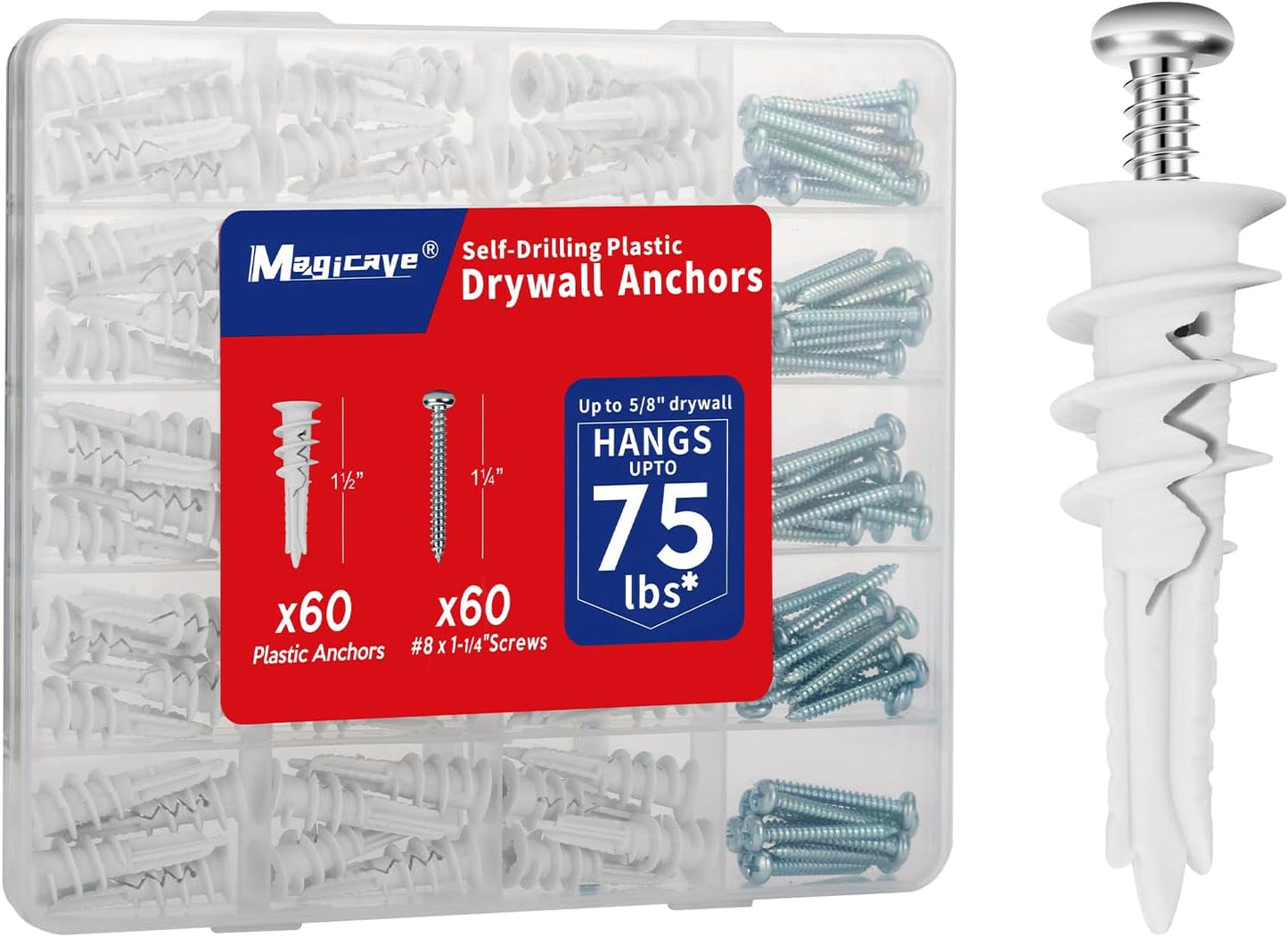 Anclajes autoperforantes yeso set 120 pzas resistente 75lb