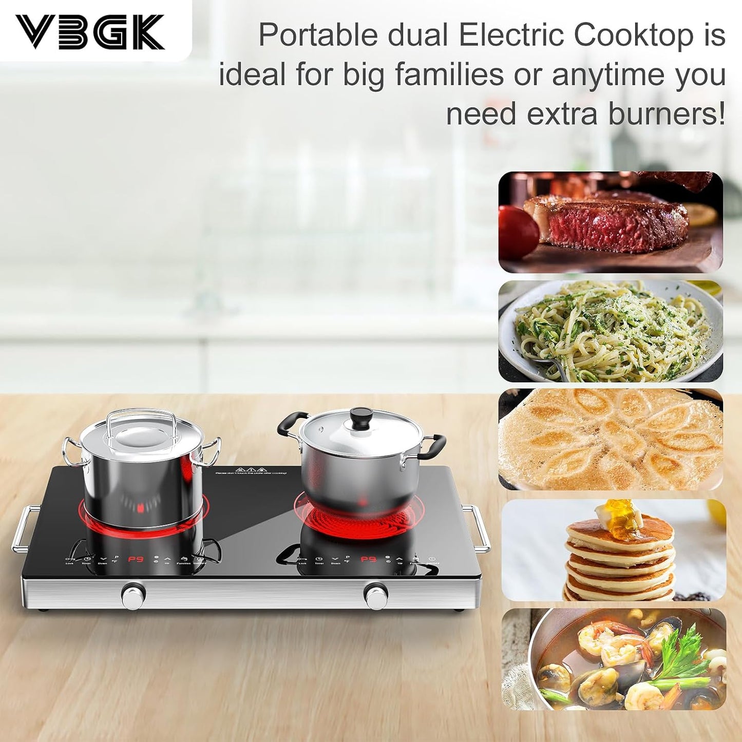 Placa de cocina eléctrica portátil 2400 W