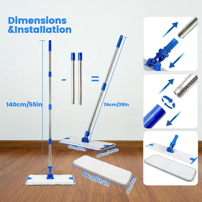 Trapeador microfibra 18pulg acero inox pisos madera dura
