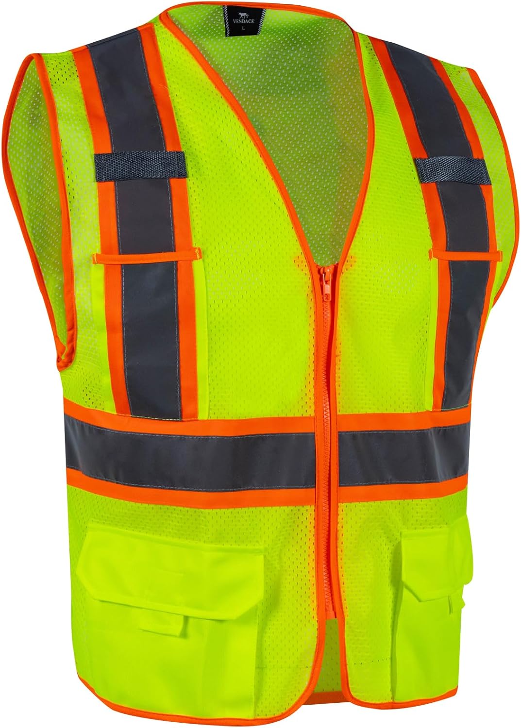 Chaleco Hi Vis ANSI Clase 2 con bolsillos trabajo construcción