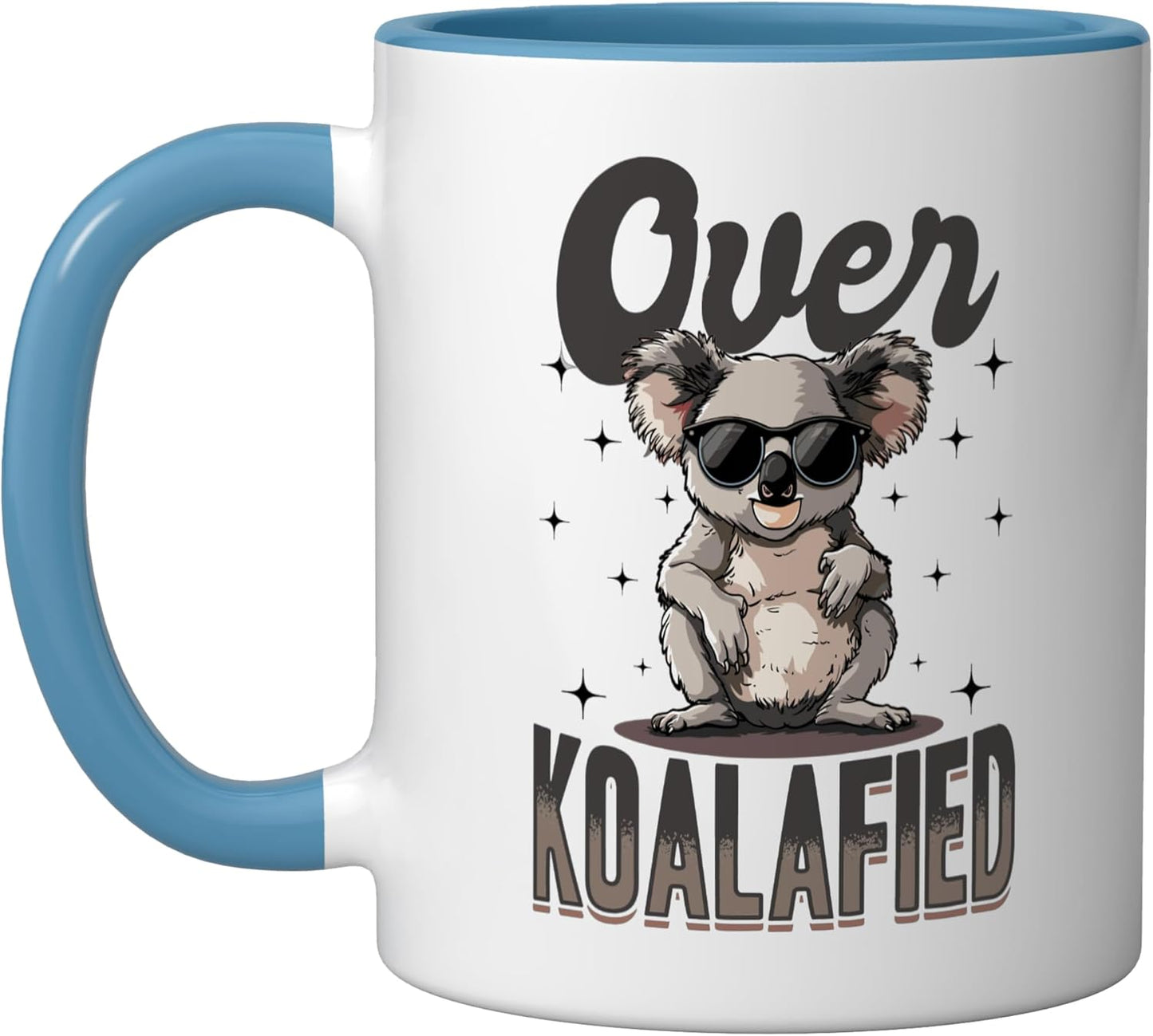 Taza Cerámica Koalafied Con Dibujo Koala Azul Blanco