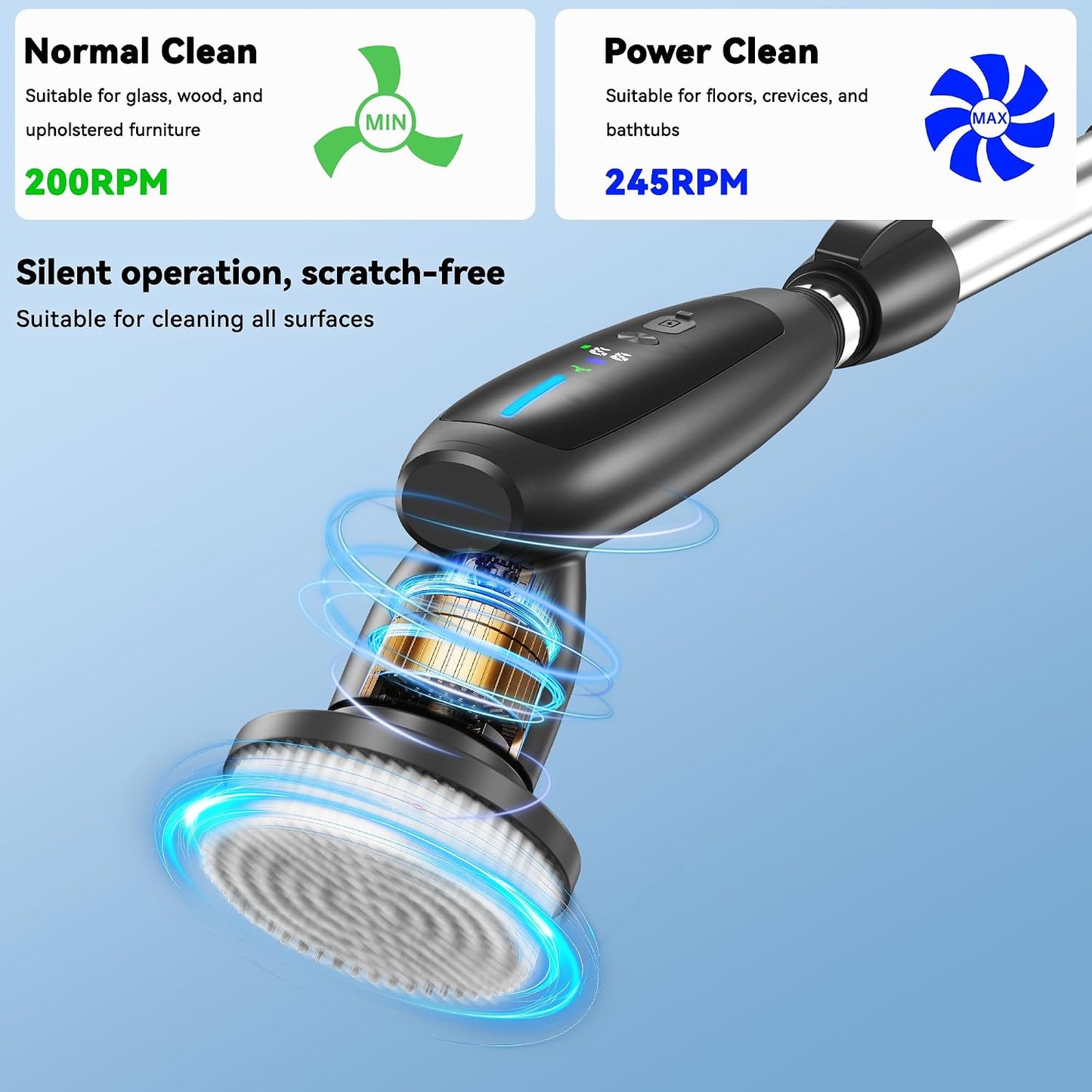 Cepillo eléctrico 10en1 IPX7 impermeable LED para baño cocina