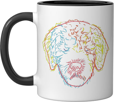 Taza cerámica para perro Lagotto Romagnolo negra/blanca