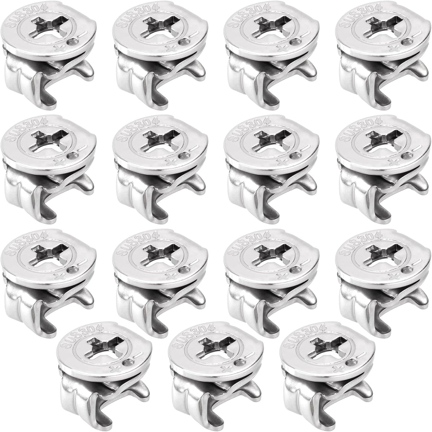 15 Tuercas Bloqueo Leva Acero Inox para Muebles y Armarios