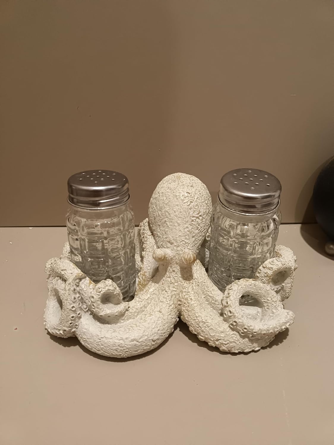 Juego de sal y pimienta Octopus con soporte, vidrio decorativo para cocina y mesa