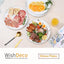 Juego de platos y tazas WishDeco para 4 en blanco