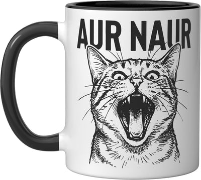 Taza Cerámica Gato Gritando Negro/Blanco