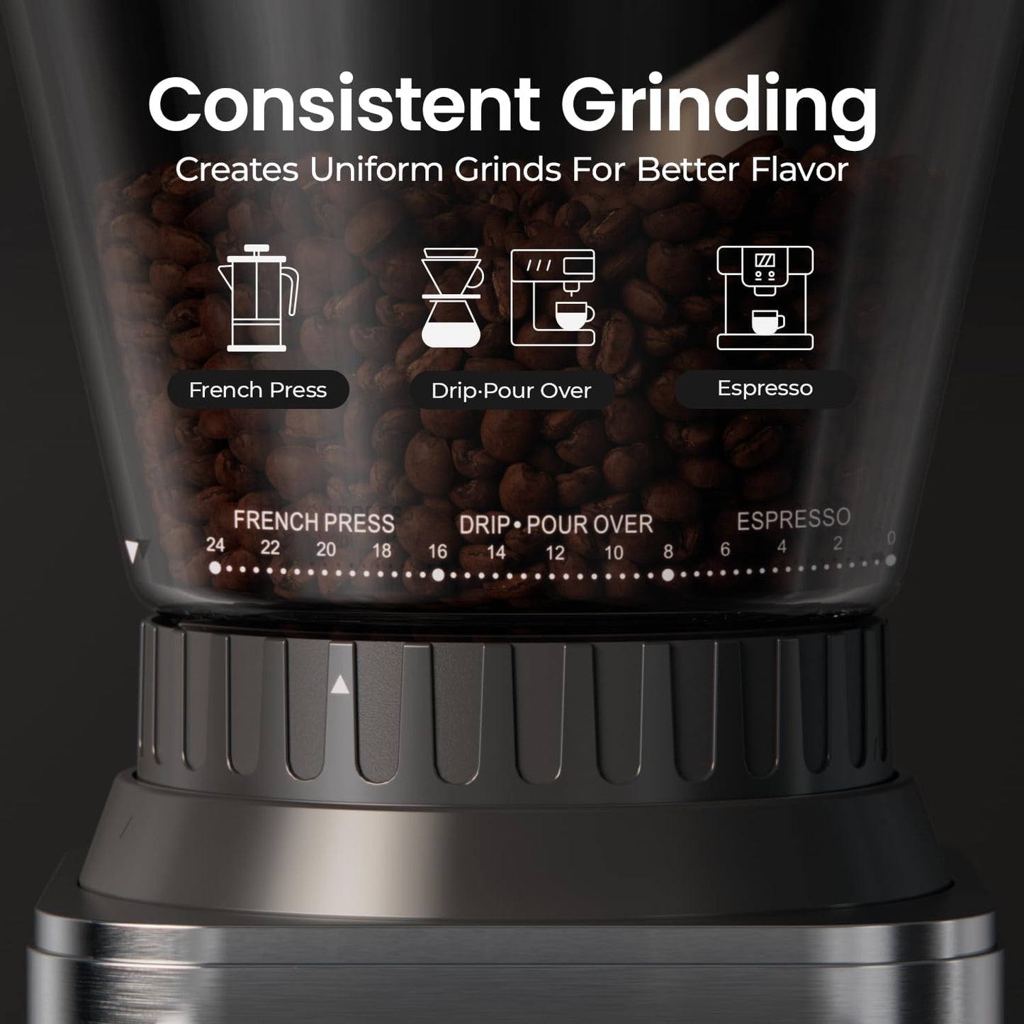 Máquina de café expreso con molinillo de acero inoxidable