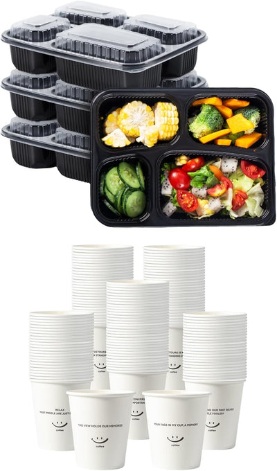 Contenedor 34oz con tapa y tazas 12oz cara sonriente