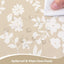 Mantel rectangular poliéster lavable con diseño floral beige 60x84