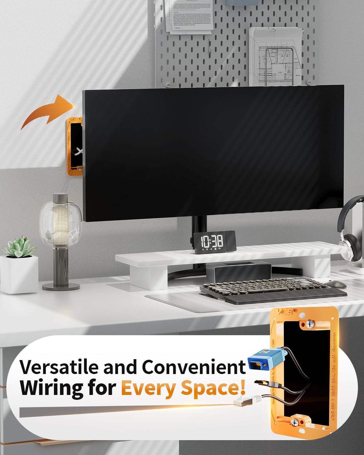 Soporte montaje bajo voltaje 2uds para cables naranja