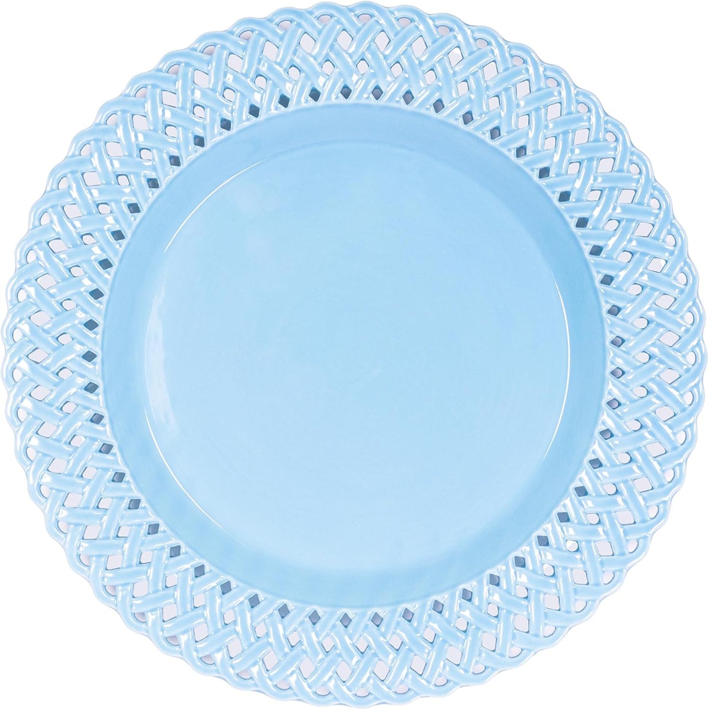 Set 4 Platos Cerámica Diseño Recortado Azul