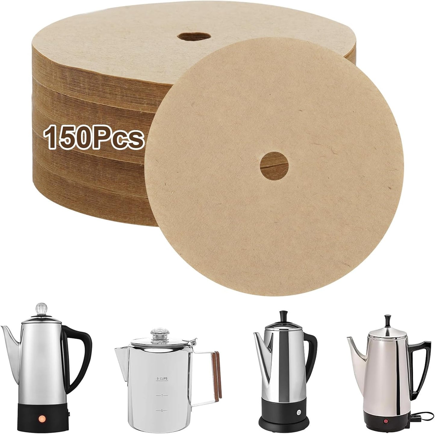 150 Filtros Café Percolador Comp Bozeman Presto 6 Tazas