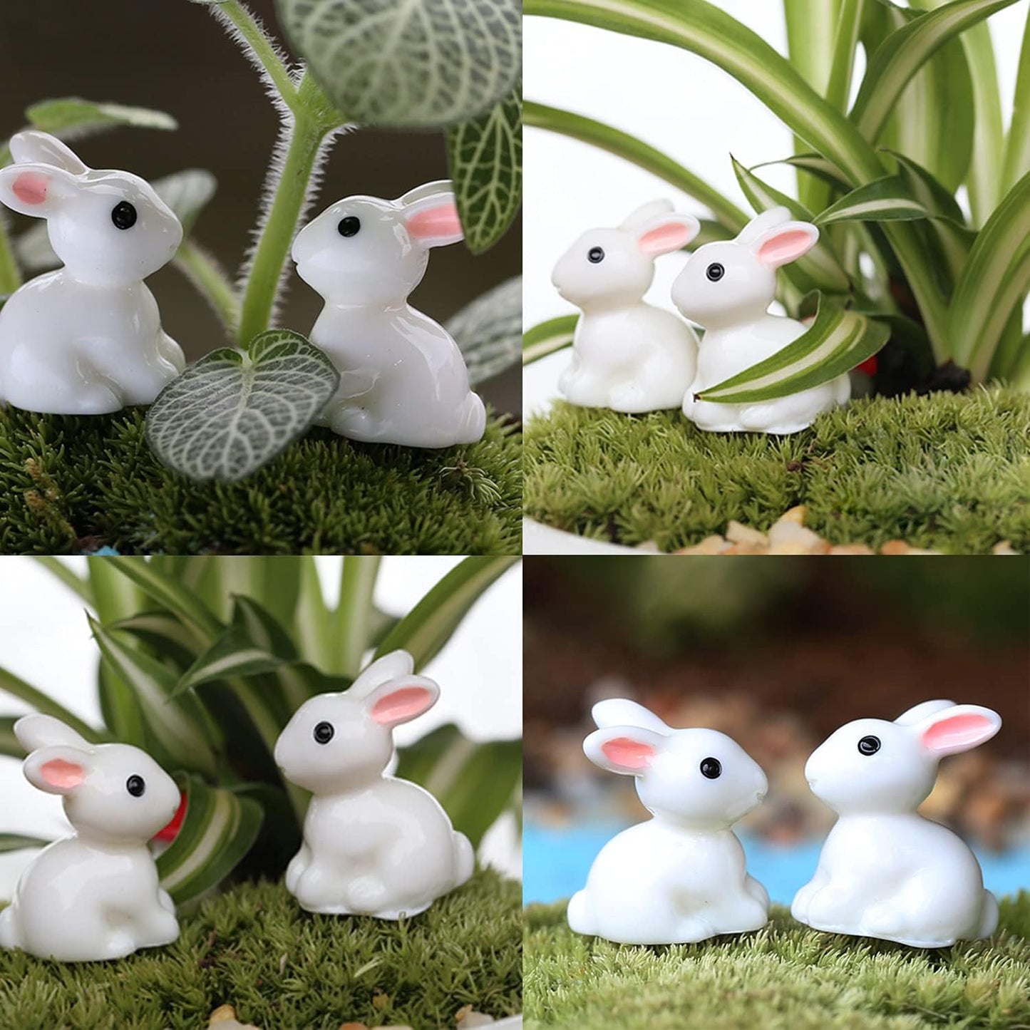 20 Figuras Conejo Resina Decoración Micro Paisaje