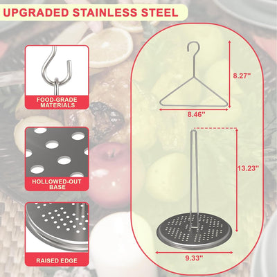 Kit soporte freidora pavo olla profunda base perforada acero inox
