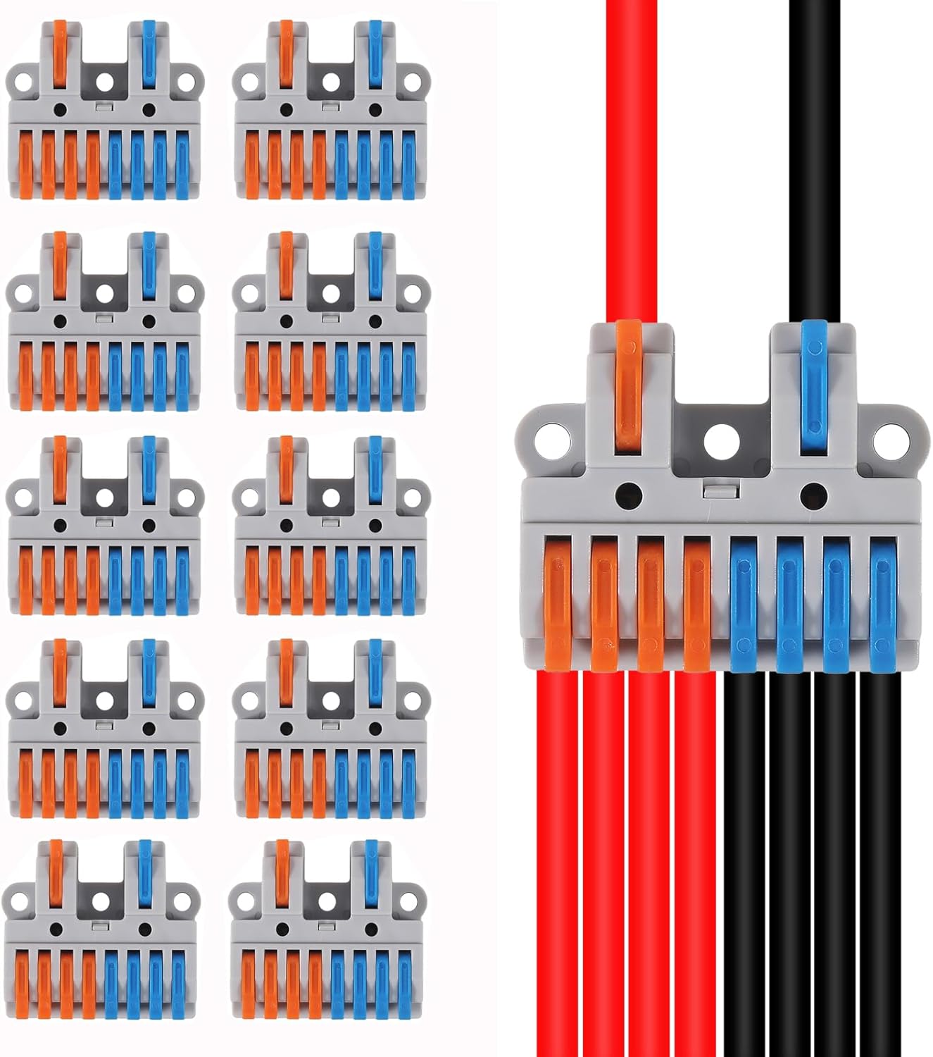 Conector cable palanca 2en8 empalme a presión bloque terminales