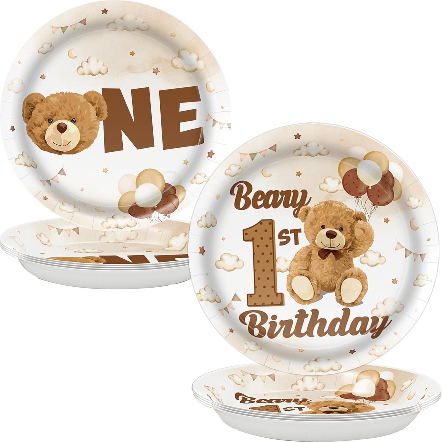 Decoraciones de fiesta de cumpleaños de 9 pulgadas para niño de un año
