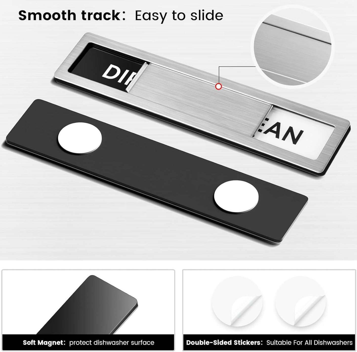 Imán lavavajillas acero inox resistente estilo negro blanco