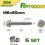 Kit 12 Pzas Perno Tuercas Brida Acero Inox A2-70