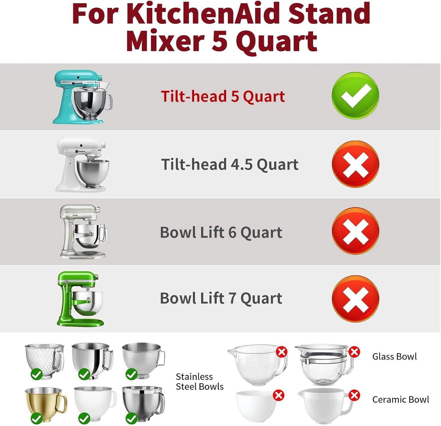 Revestimiento silicona para mezcladora KitchenAid 5qt