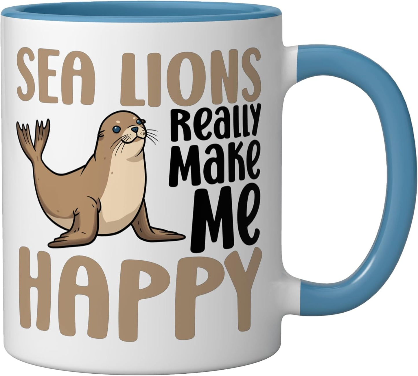 Taza Cerámica León Marino Azul/Blanco Humorístico