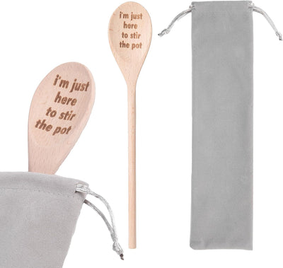 Cuchara de madera grabada con texto en inglés, regalo de Navidad para chefs y mamás