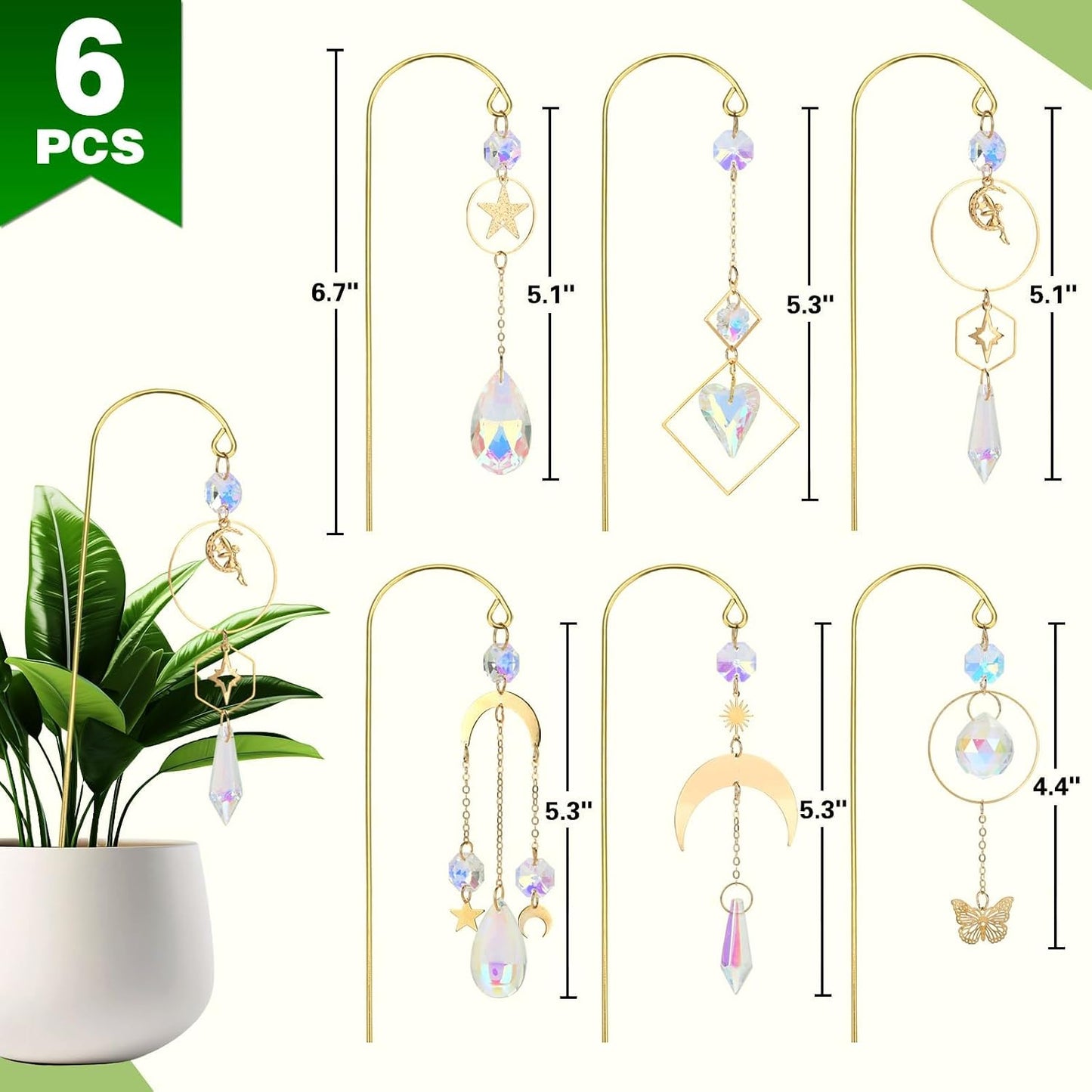 Atrapasoles cristal paquete 6 para jardín y hogar