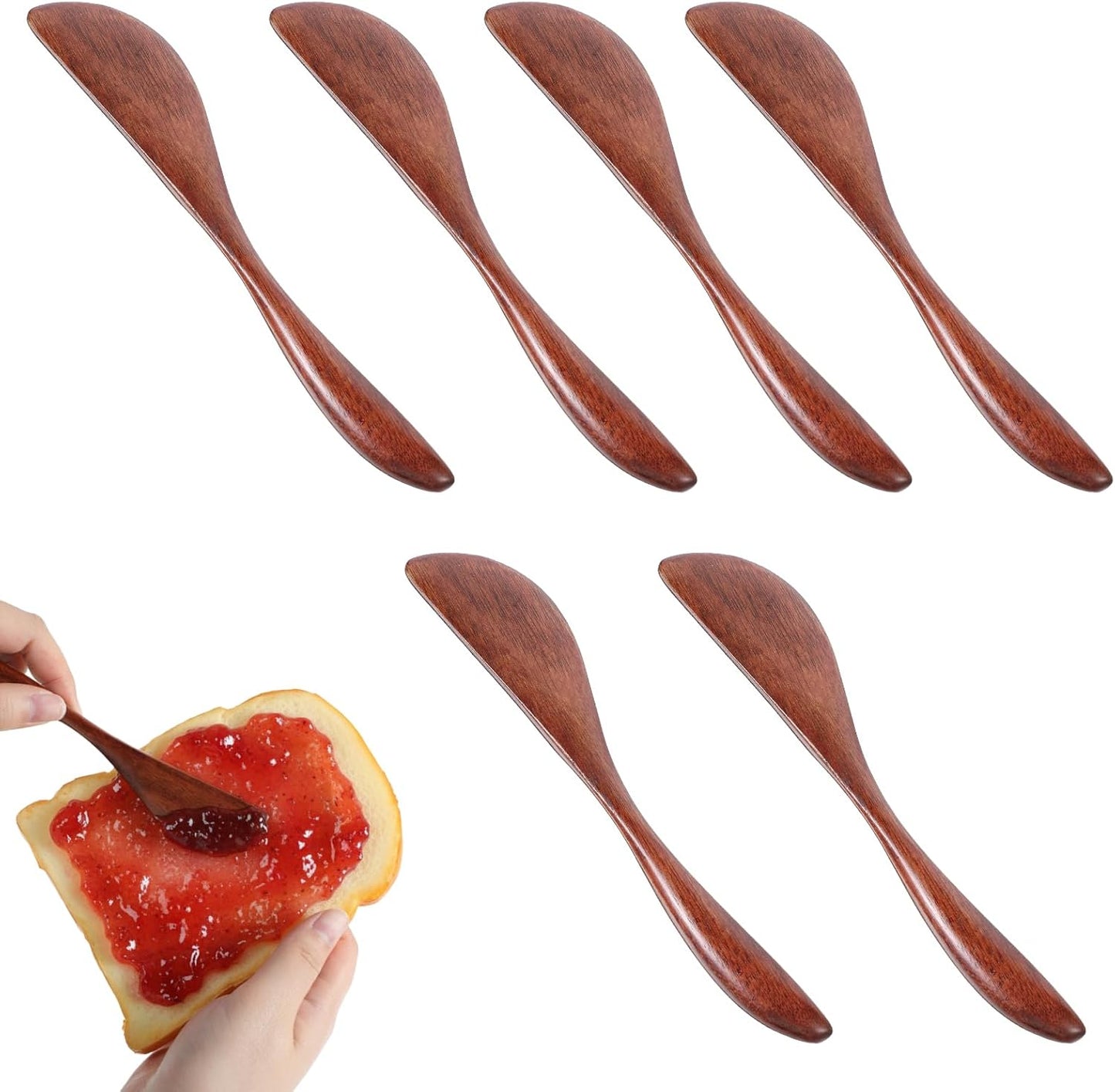 6 Esparcidores Queso Madera 5.9pulg Espátula Gelatina