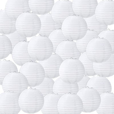 Set 48 Faroles Papel Blanco Colgantes 6pulg
