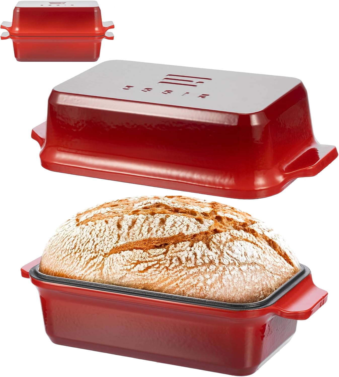 Horno Holandés Hierro Fundido Esmaltado 9x5 Tapa 2en1