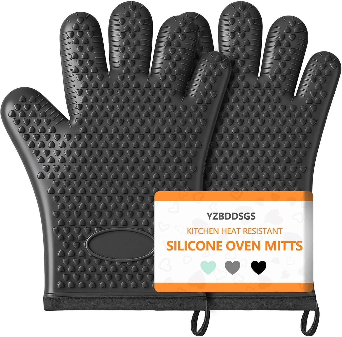 Guantes de horno silicona resistente al calor para cocina con forro de algodón