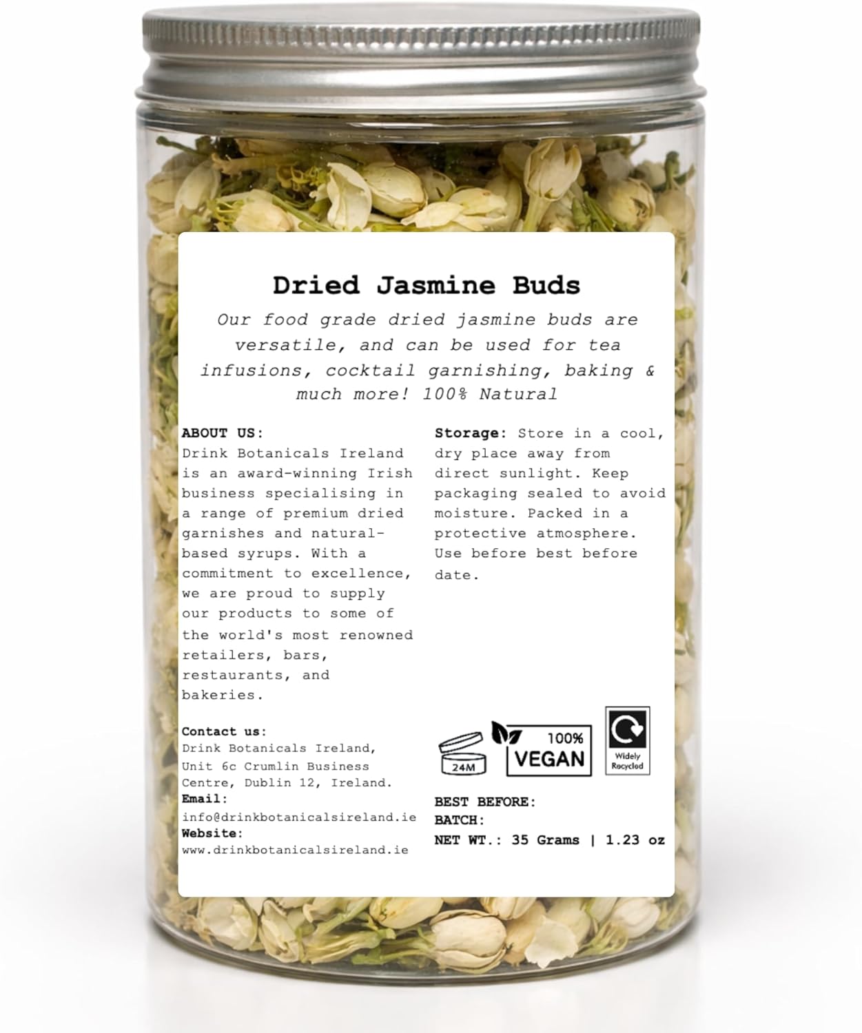 Brotes jazmín seco comestibles para infusiones y decoración