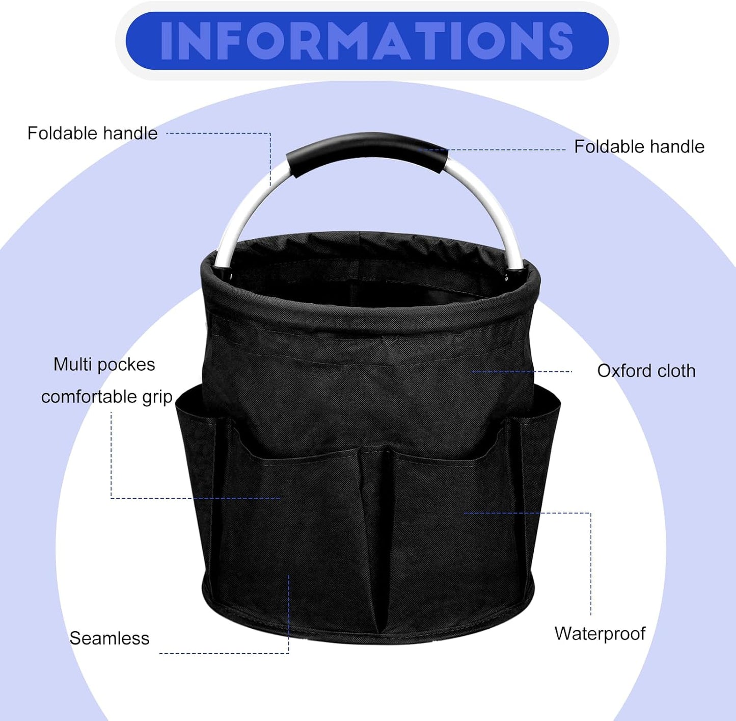 Carrito limpieza 17L con asa plegable negro