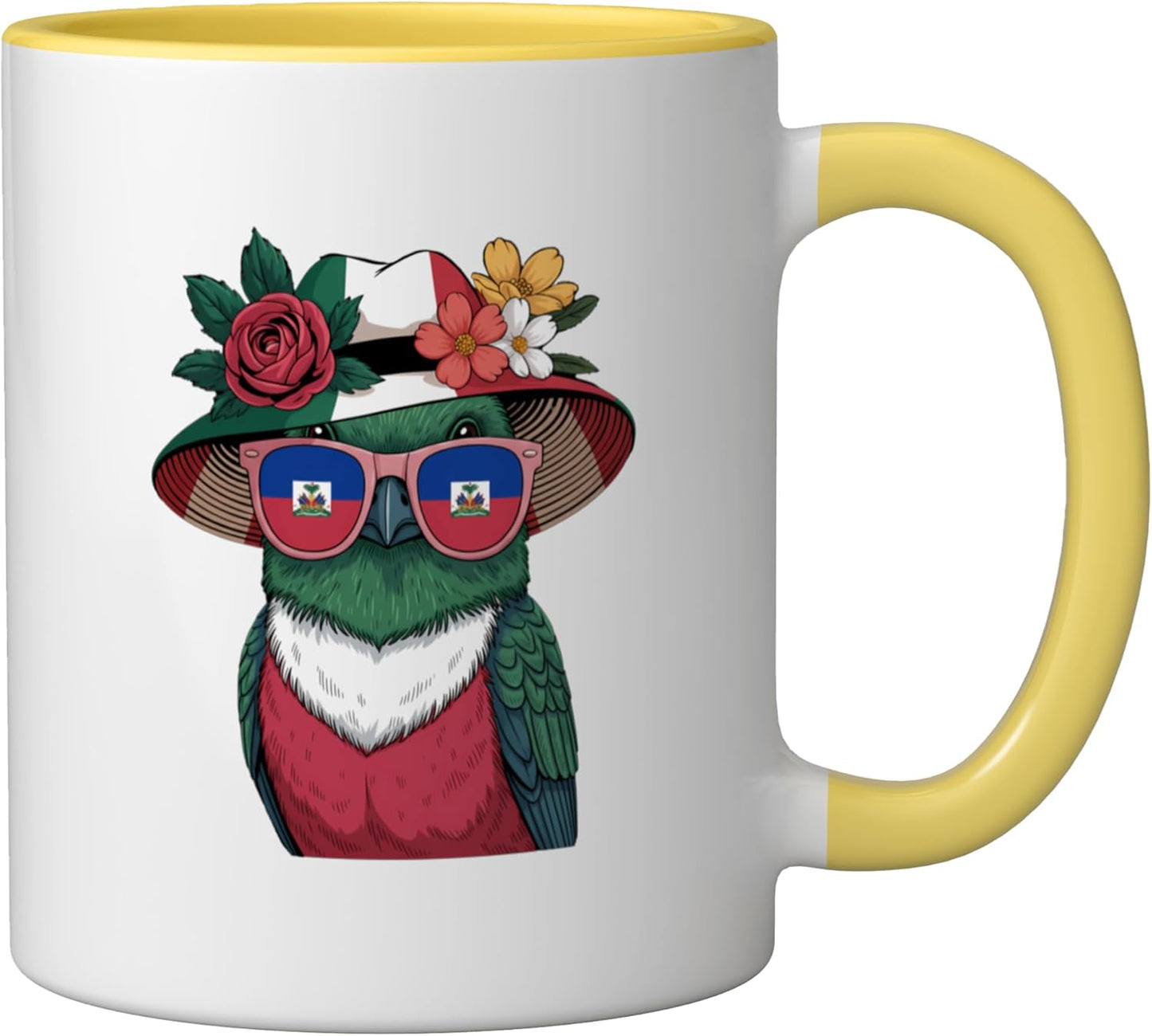 Taza Cerámica Bandera Haití Amarillo Blanco