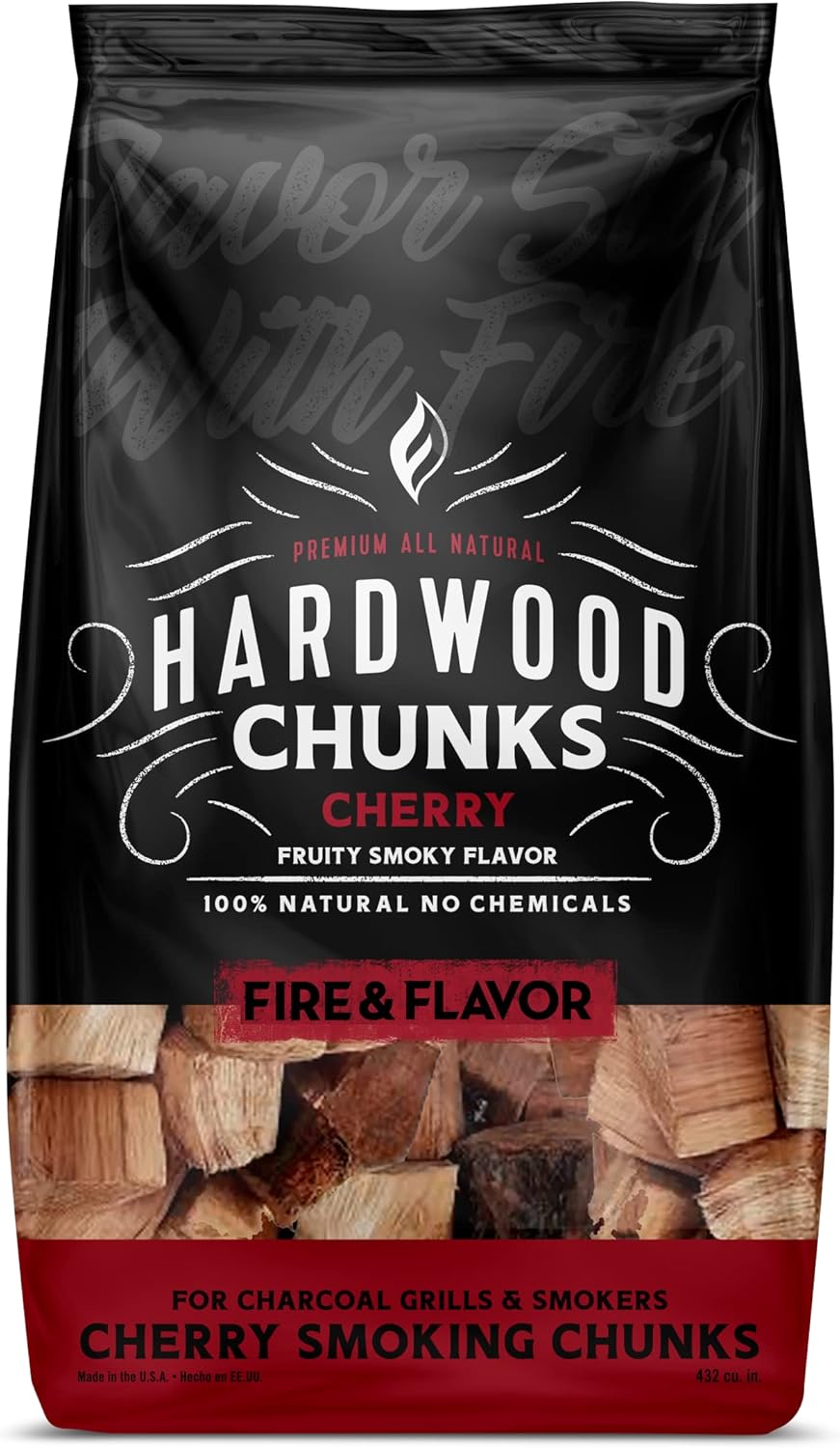 Trozos madera cerezo para ahumar asar parrilla sabor dulce