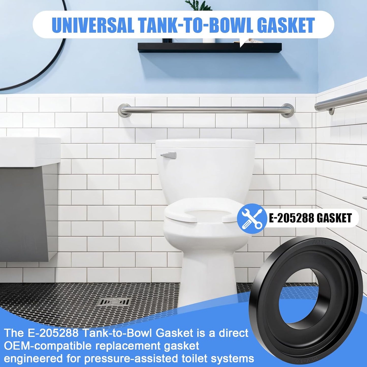 Junta universal tanque cuenco para inodoros Flushmate 503/504