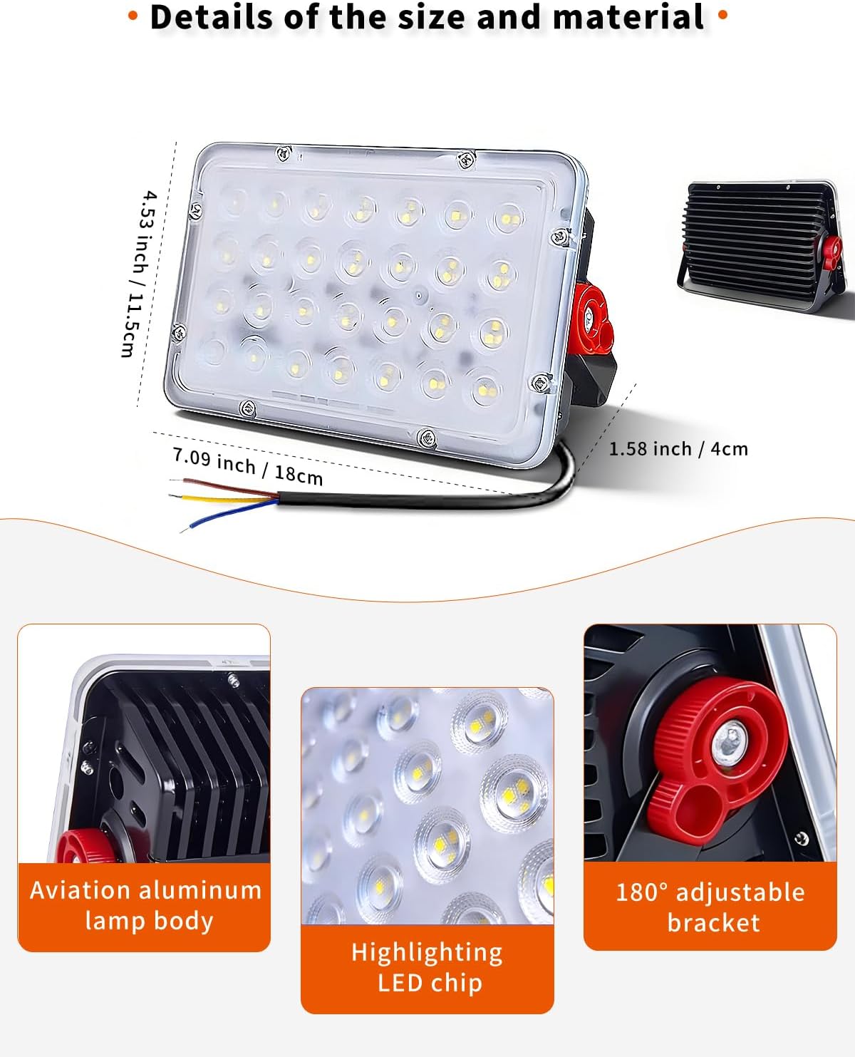 2 Luces LED Inundación Exterior IP65 Reflector Blanco
