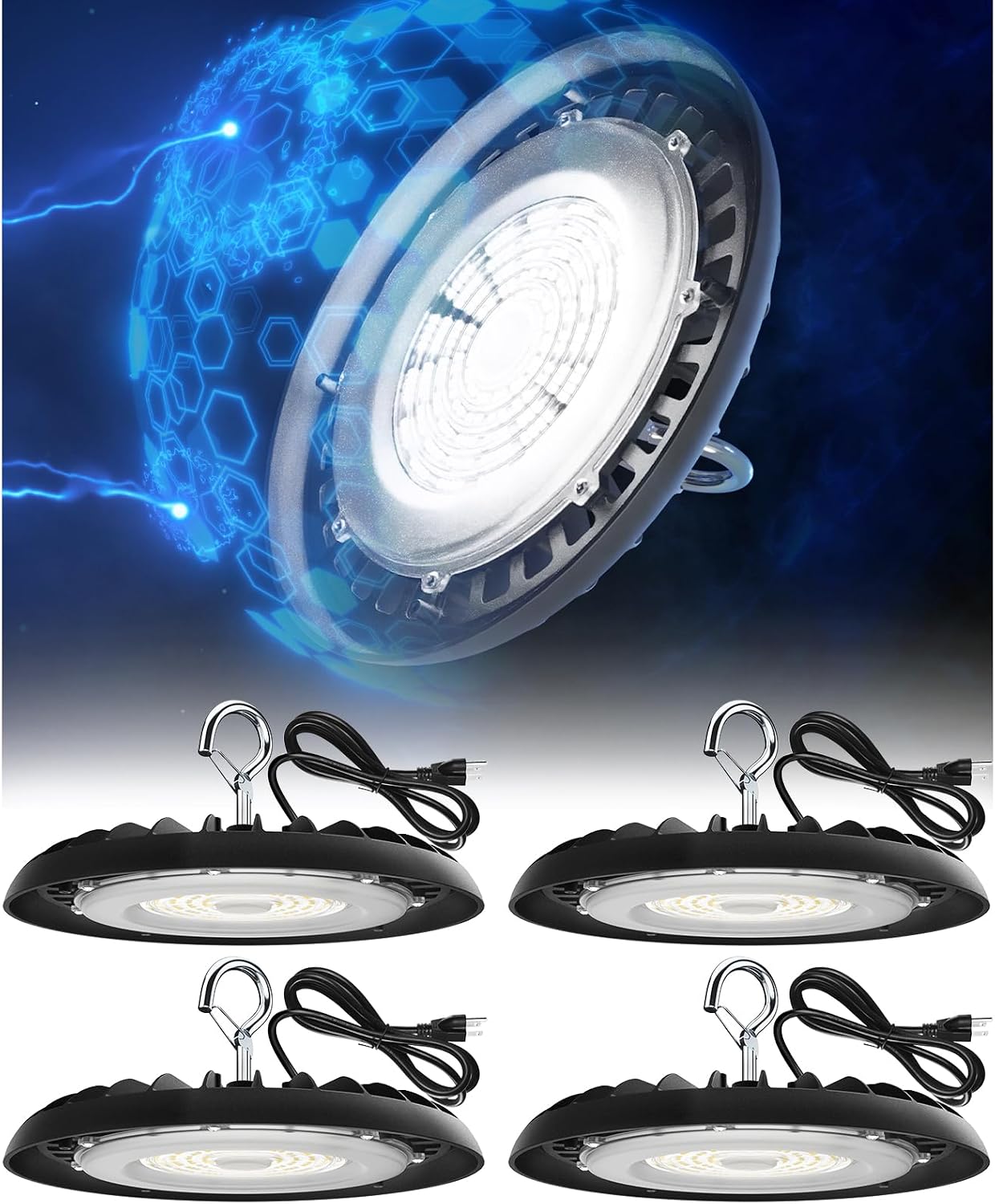 Luz LED alta bahía 150W 5000K IP65 con cable 5.9ft
