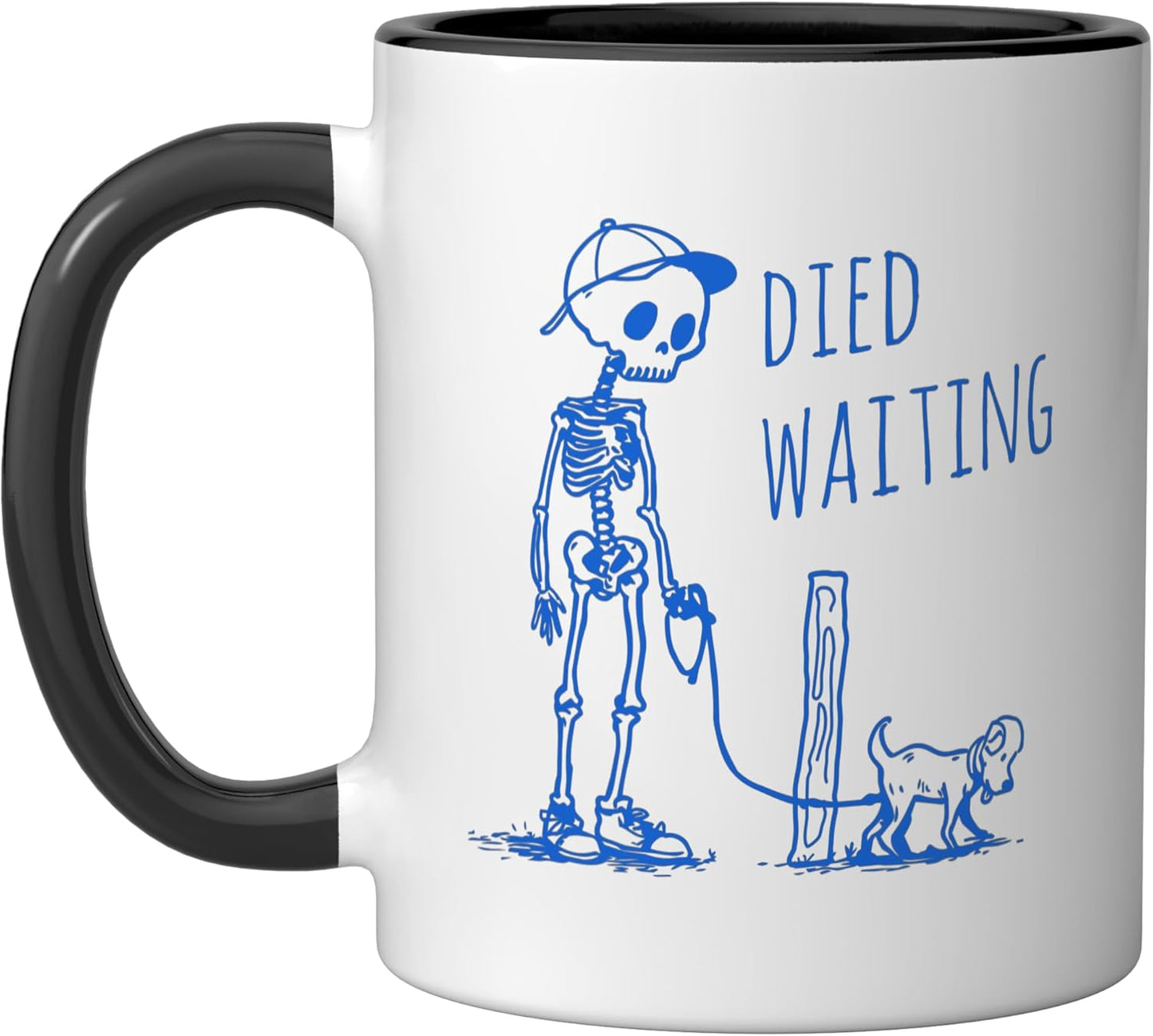 Taza Cerámica Perro Muerto Negro/Blanco
