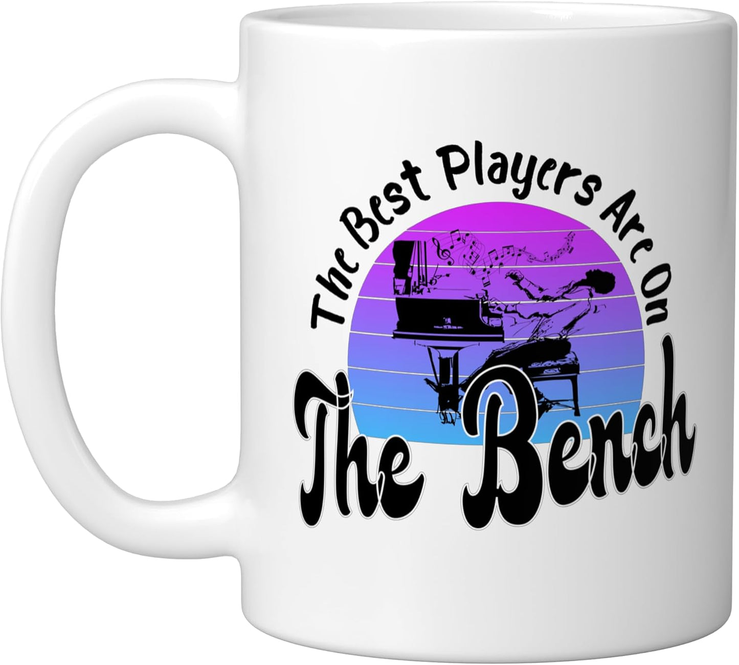 Taza de cerámica para pianista retro blanco