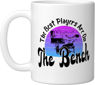 Taza de cerámica para pianista retro blanco