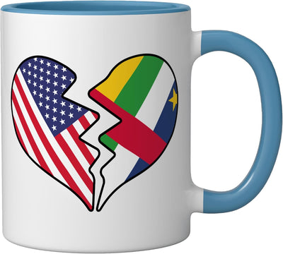 Taza Cerámica Corazón Internacional Azul/Blanco