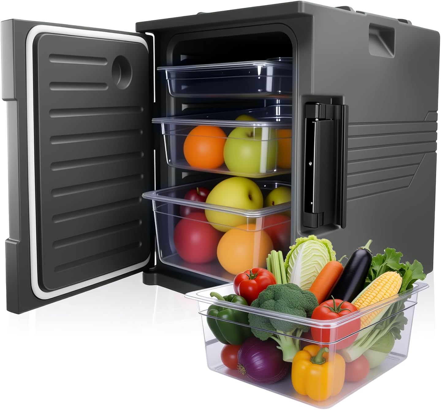 Caja Caliente Aislada 95qt Apilable Capacidad 6 Sartenes