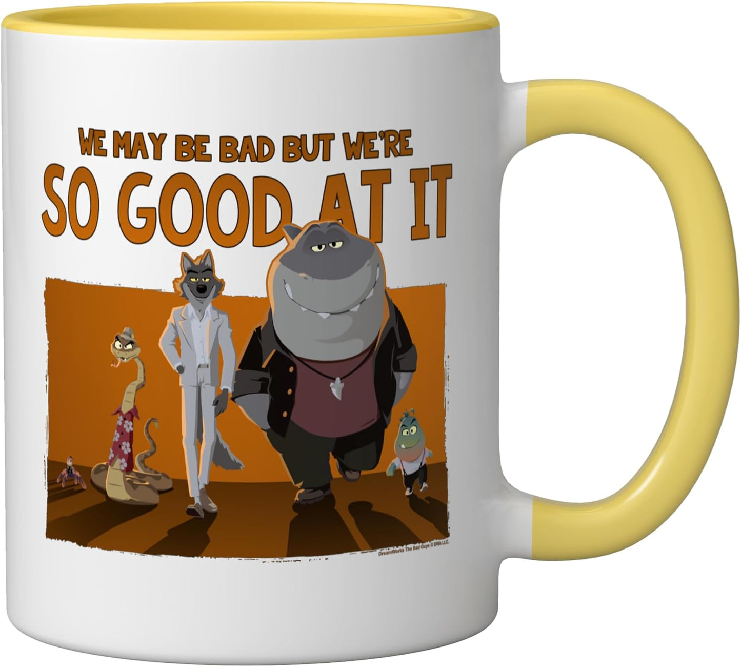 Taza Cerámica Color Amarillo y Blanco