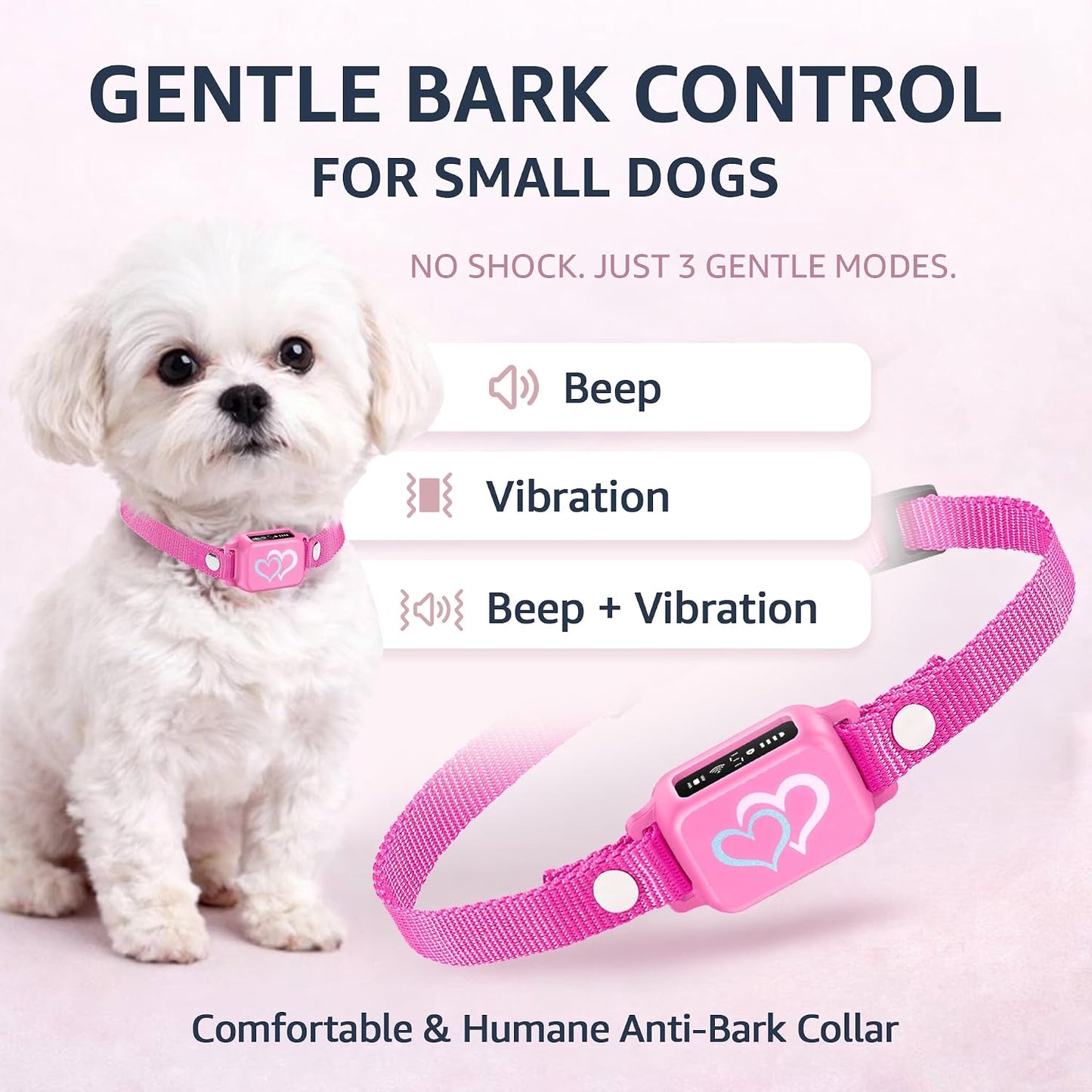 Collar antiladridos perros 5-15lb magnético 3 modos 5 niveles