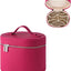 Bolsa maquillaje viaje con divisor asa piel sintética 05Rosa